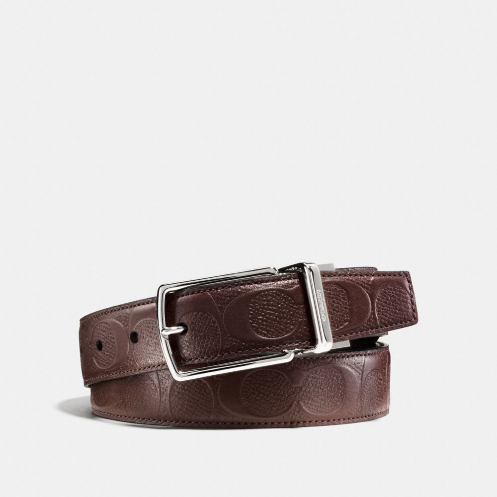 MODERN HARNESS CUT-TO-SIZE REVERSIBLE SIGNATURE LEATHER BELT - COACH f55158 - MAHOGANY