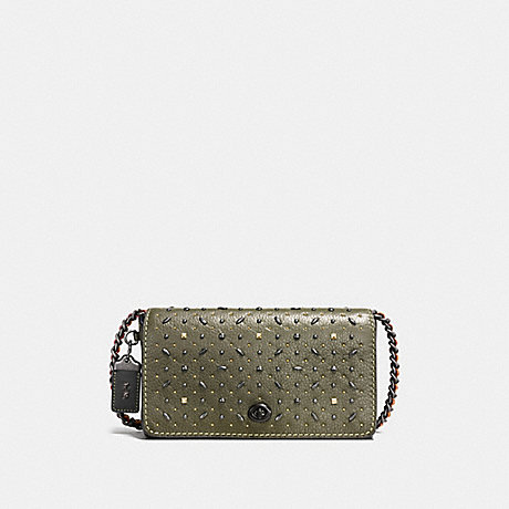 COACH DINKY WITH RIVETS - olive/BLACK COPPER - f55166