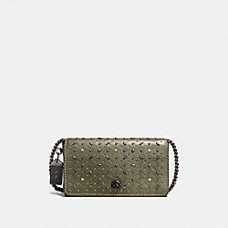 COACH DINKY WITH RIVETS - olive/BLACK COPPER - F55166