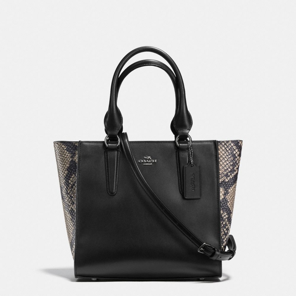 CROSBY CARRYALL 24 IN COLORBLOCK EXOTIC EMBOSSED LEATHER - COACH  f55297 - DARK/BLACK DENIM