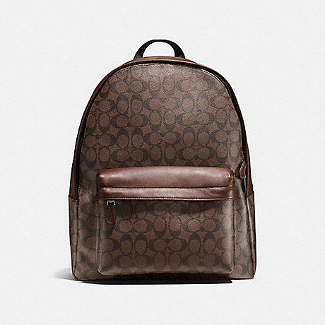 COACH CHARLES BACKPACK IN SIGNATURE - MAHOGANY/BROWN - f55398