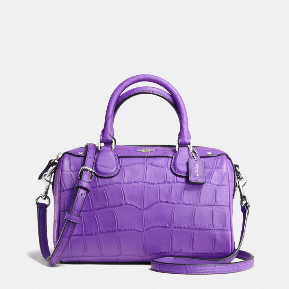 BABY BENNETT SATCHEL IN CROC EMBOSSED LEATHER - COACH f55455 -  SILVER/PURPLE