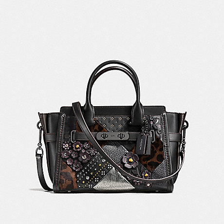 COACH COACH SWAGGER 27 WITH EMBELLISHED CANYON QUILT - BLACK MULTI/DARK GUNMETAL - f55503