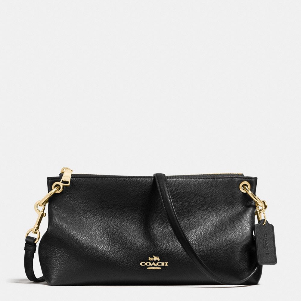 CHARLEY CROSSBODY IN PEBBLE LEATHER - COACH f55661 - IMITATION  GOLD/BLACK