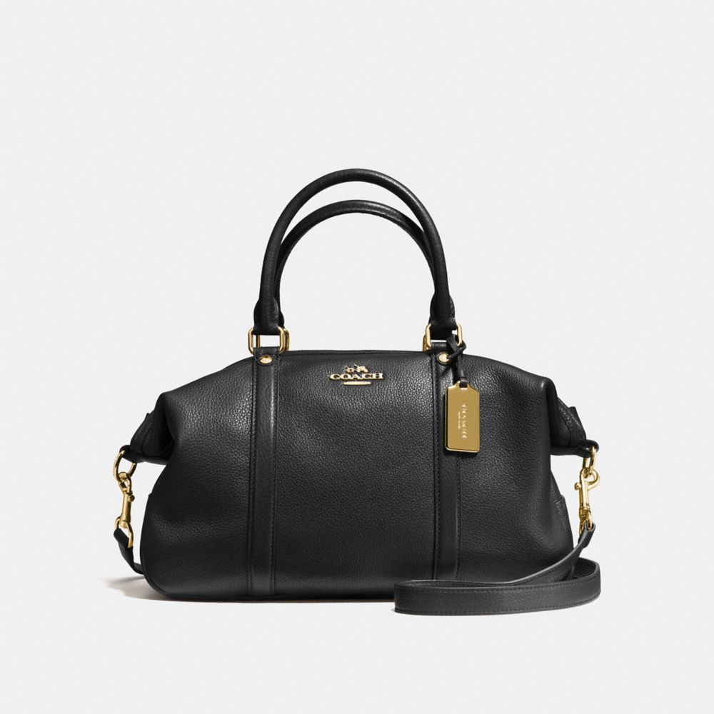 CENTRAL SATCHEL IN PEBBLE LEATHER - COACH f55662 - IMITATION GOLD/BLACK