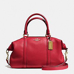 COACH CENTRAL SATCHEL IN PEBBLE LEATHER - IMITATION GOLD/TRUE RED - F55662