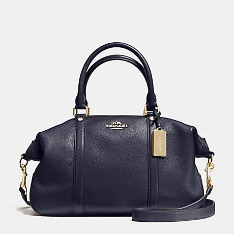 COACH CENTRAL SATCHEL IN PEBBLE LEATHER - IMITATION GOLD/MIDNIGHT - f55662