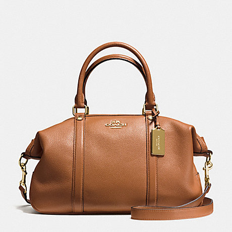 COACH CENTRAL SATCHEL IN PEBBLE LEATHER - IMITATION GOLD/SADDLE - f55662
