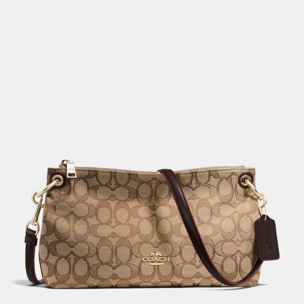 COACH CHARLEY CROSSBODY IN SIGNATURE - IMITATION GOLD/KHAKI/BROWN - F55663