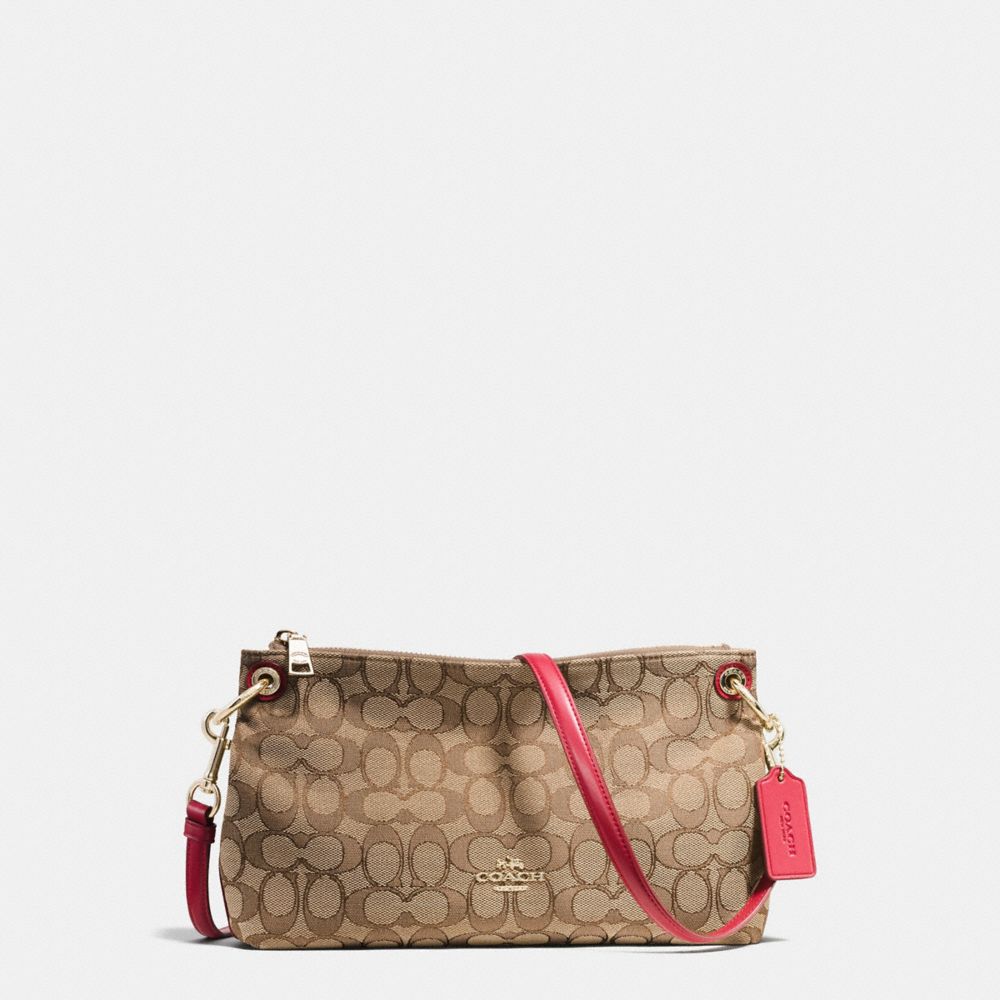 COACH CHARLEY CROSSBODY IN SIGNATURE - IMITATION GOLD/KHAKI/TRUE RED - F55663