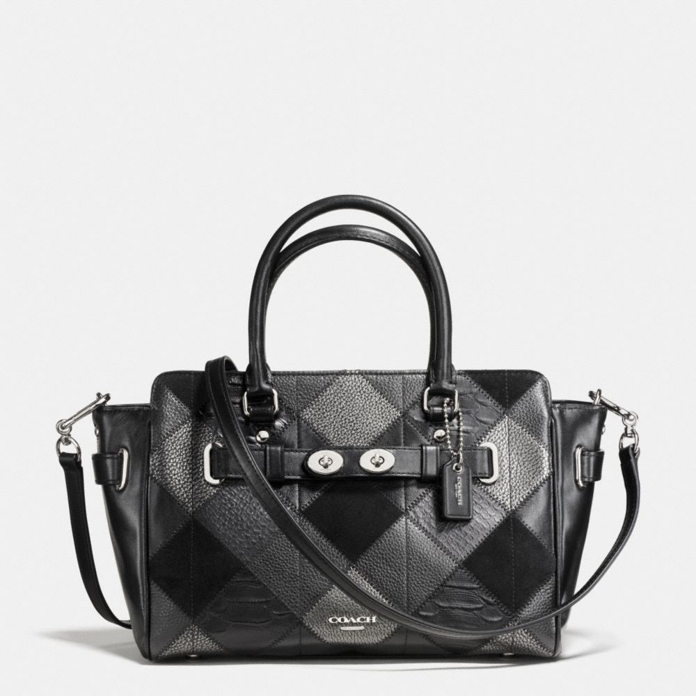 COACH BLAKE CARRYALL 25 IN METALLIC PATCHWORK LEATHER - SILVER/GUNMENTAL BLACK - F55666