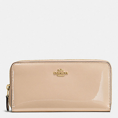 COACH BOXED ACCORDION ZIP WALLET IN SMOOTH PATENT LEATHER - IMITATION GOLD/PLATINUM - f55734