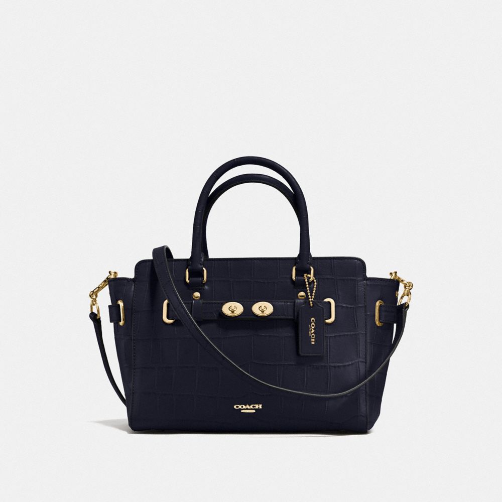 BLAKE CARRYALL 25 IN CROC EMBOSSED LEATHER - COACH f55876 -  IMITATION GOLD/MIDNIGHT