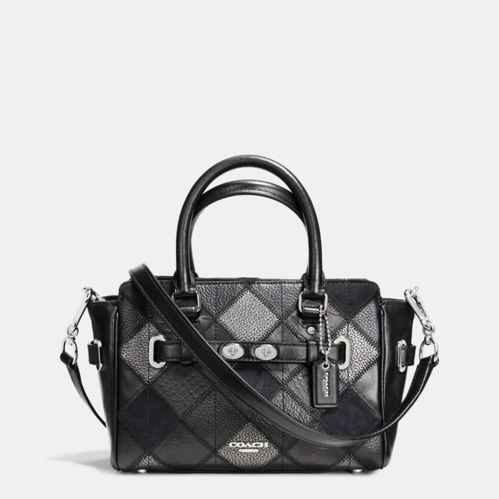 MINI BLAKE CARRYALL IN METALLIC PATCHWORK LEATHER - COACH f55878 - SILVER/GUNMENTAL BLACK