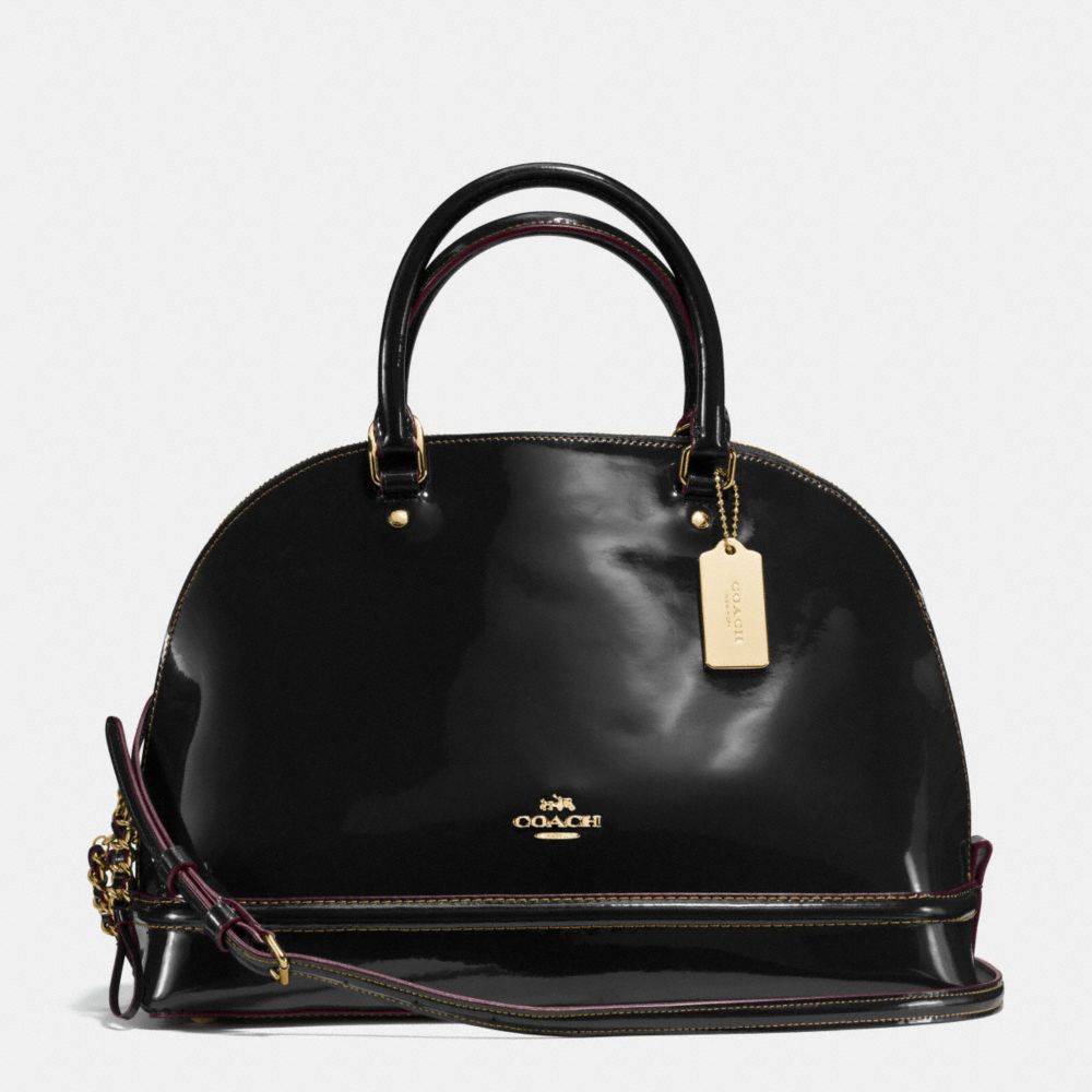 SIERRA SATCHEL IN PATENT LEATHER - COACH f55922 - IMITATION GOLD/BLACK