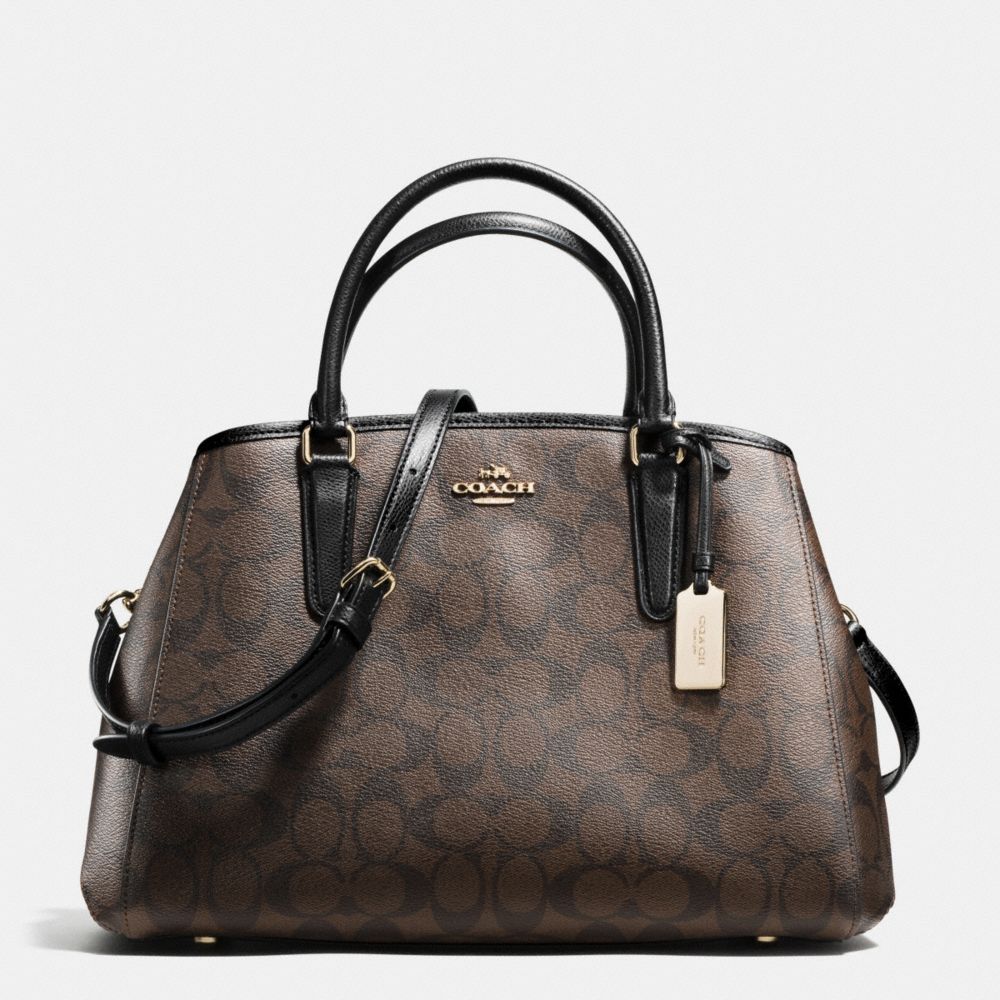 SMALL MARGOT CARRYALL IN SIGNATURE - COACH f55932 - IMITATION GOLD/BROWN/BLACK
