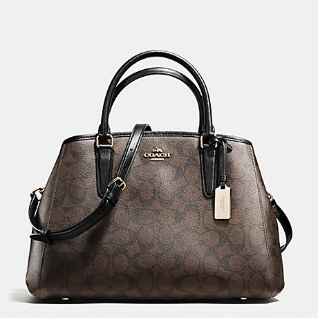 COACH SMALL MARGOT CARRYALL IN SIGNATURE - IMITATION GOLD/BROWN/BLACK - f55932