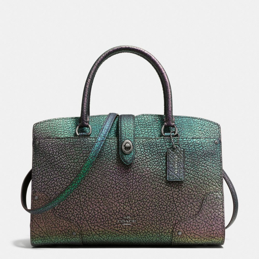 MERCER SATCHEL 30 IN HOLOGRAM LEATHER - COACH f55943 - DARK  GUNMETAL/HOLOGRAM