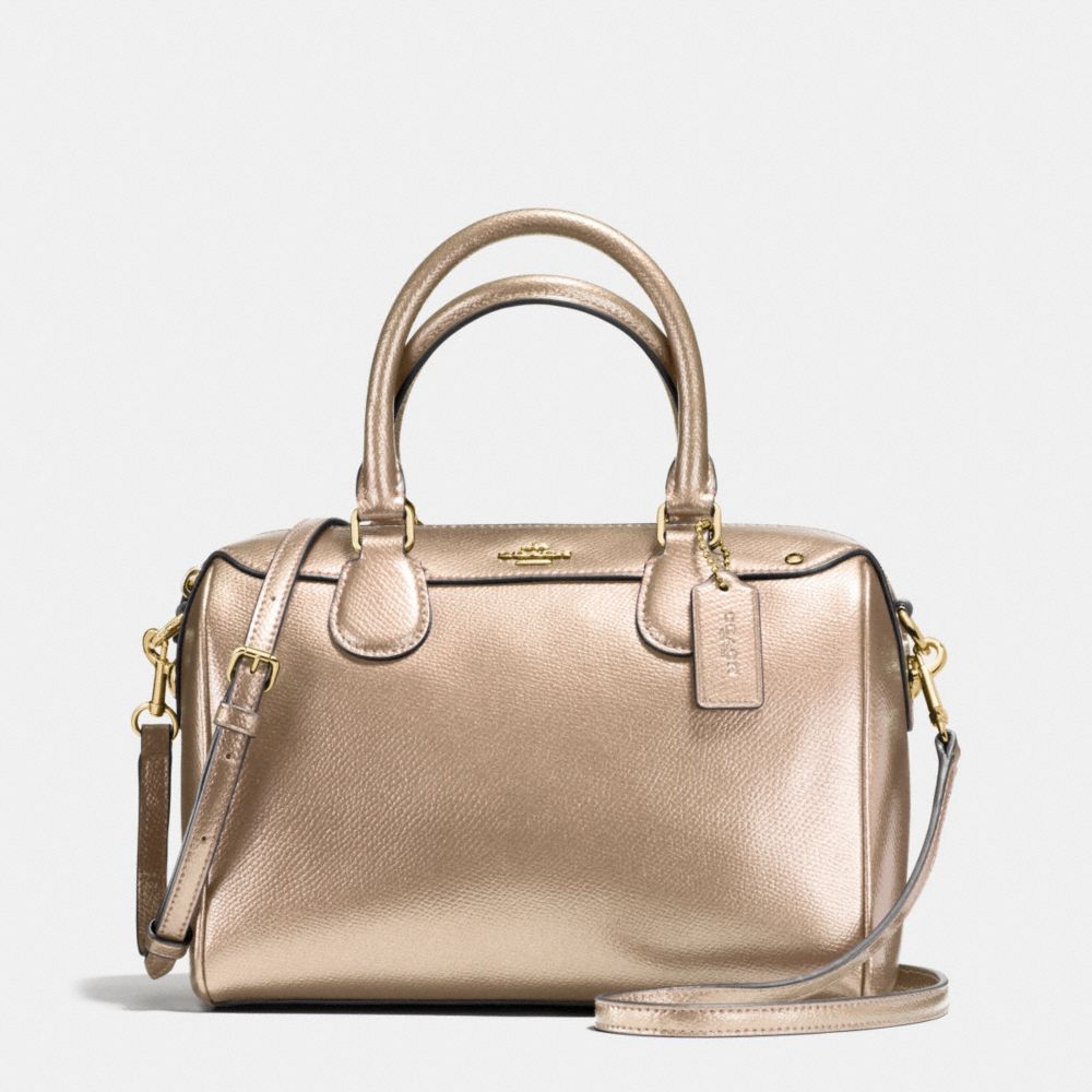 MINI BENNETT SATCHEL IN METALLIC LEATHER - COACH f56125 -  IMITATION GOLD/PLATINUM