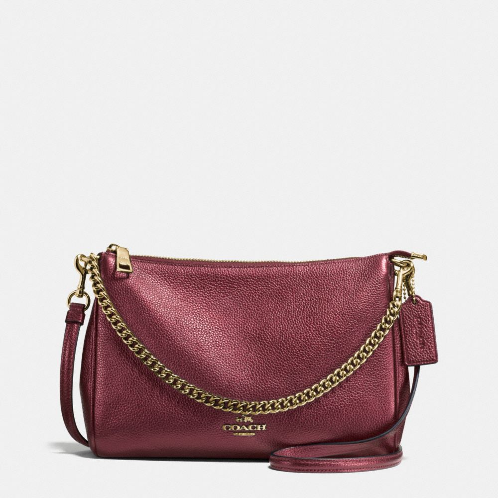 CARRIE CROSSBODY IN METALLIC LEATHER - COACH f56126 - IMITATION GOLD/METALLIC CHERRY