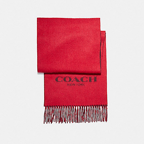 COACH DOUBLE FACED MUFFLER - TRUE RED/OXBLOOD - F56209
