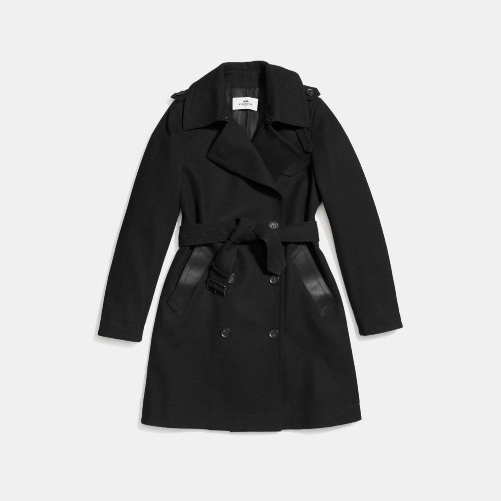 WOOL TRENCH - COACH f56214 - BLACK