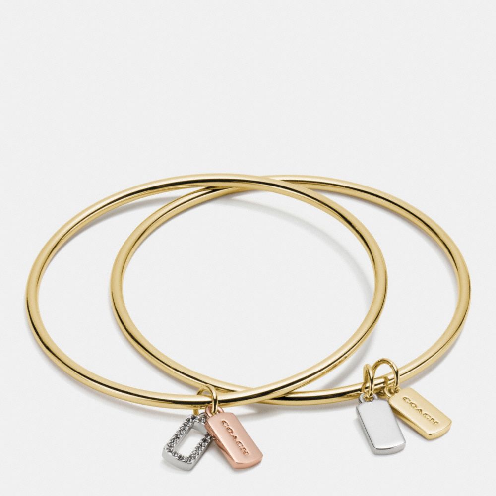 HANGTAG CHARM BANGLE SET - COACH f56433 - GOLD/SILVER ROSEGOLD