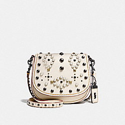 COACH SADDLE 17 WITH WESTERN RIVETS - chalk/black copper - F56564