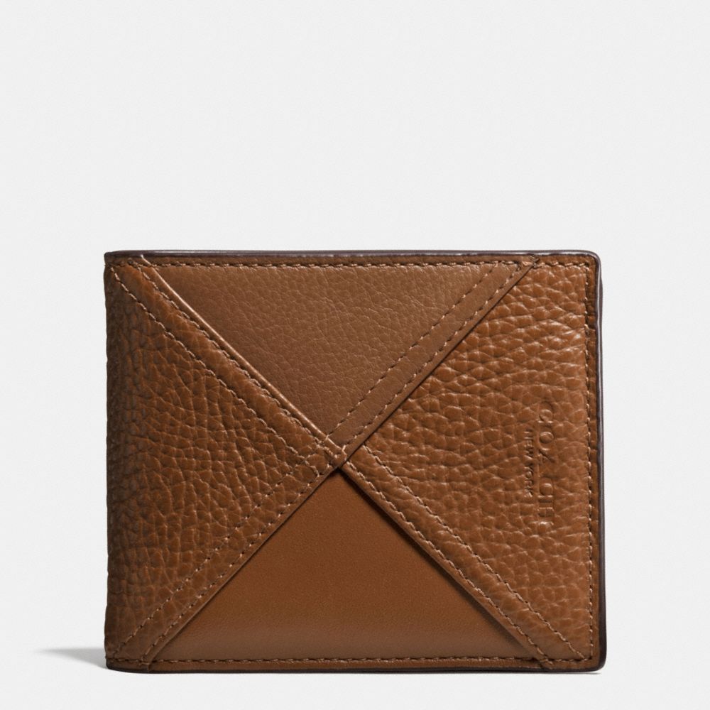3-IN-1 WALLET IN PATCHWORK LEATHER - COACH f56599 - DARK SADDLE