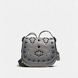 COACH SADDLE 23 WITH WESTERN RIVETS - Heather Grey/Black Copper - F56620