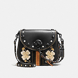 COACH TURNLOCK SADDLE 23 WITH WESTERN EMBROIDERY - BLACK/BLACK COPPER - F56643