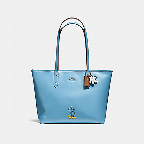 COACH MICKEY CITY TOTE IN CALF LEATHER - DK/Bluejay - f56645