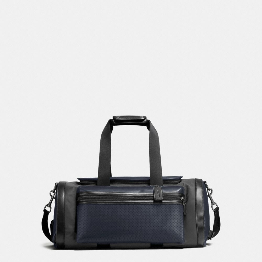 TERRAIN GYM BAG IN PERFORATED MIXED MATERIALS - COACH f56875 - MIDNIGHT NAVY/GRAPHITE