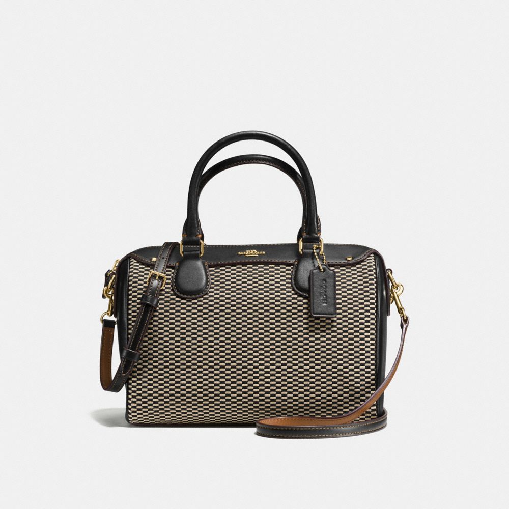 MINI BENNETT SATCHEL IN LEGACY JACQUARD - COACH f57242 - LIGHT  GOLD/MILK