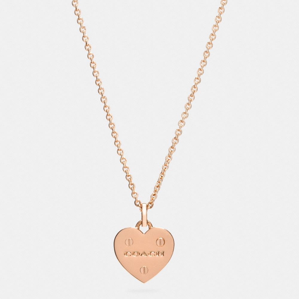 HEART RIVET NECKLACE - COACH f57344 - ROSEGOLD