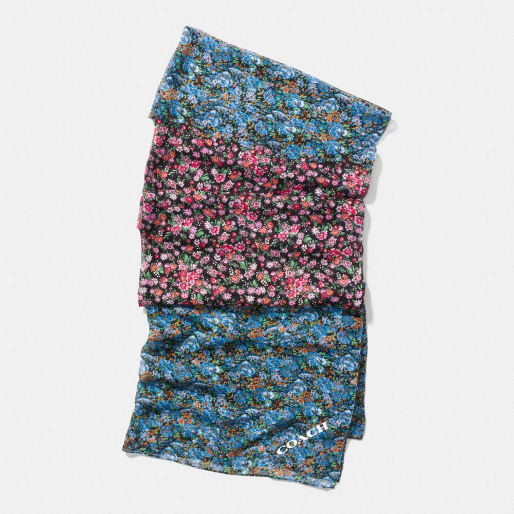 FLORAL PATCHWORK OBLONG SCARF - COACH f57400 - MULTICOLOR