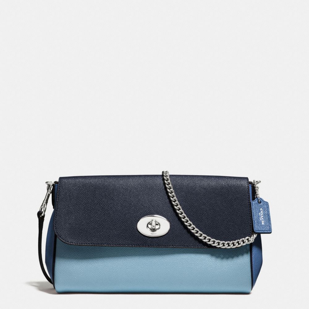 RUBY CROSSBODY IN GEOMETRIC COLORBLOCK CROSSGRAIN LEATHER - COACH  f57501 - SILVER/MIDNIGHT BLUE MULTI