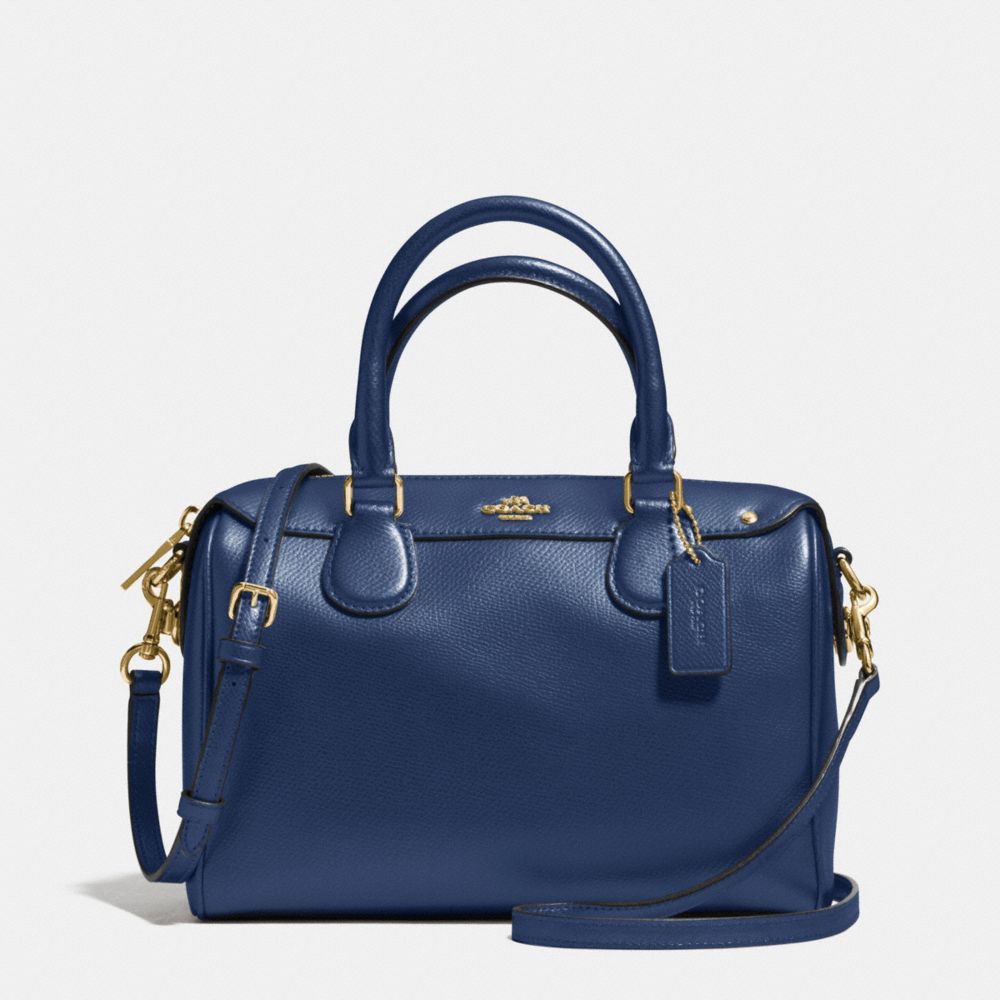 COACH MINI BENNETT SATCHEL IN CROSSGRAIN LEATHER - IMITATION GOLD/MARINA - F57521