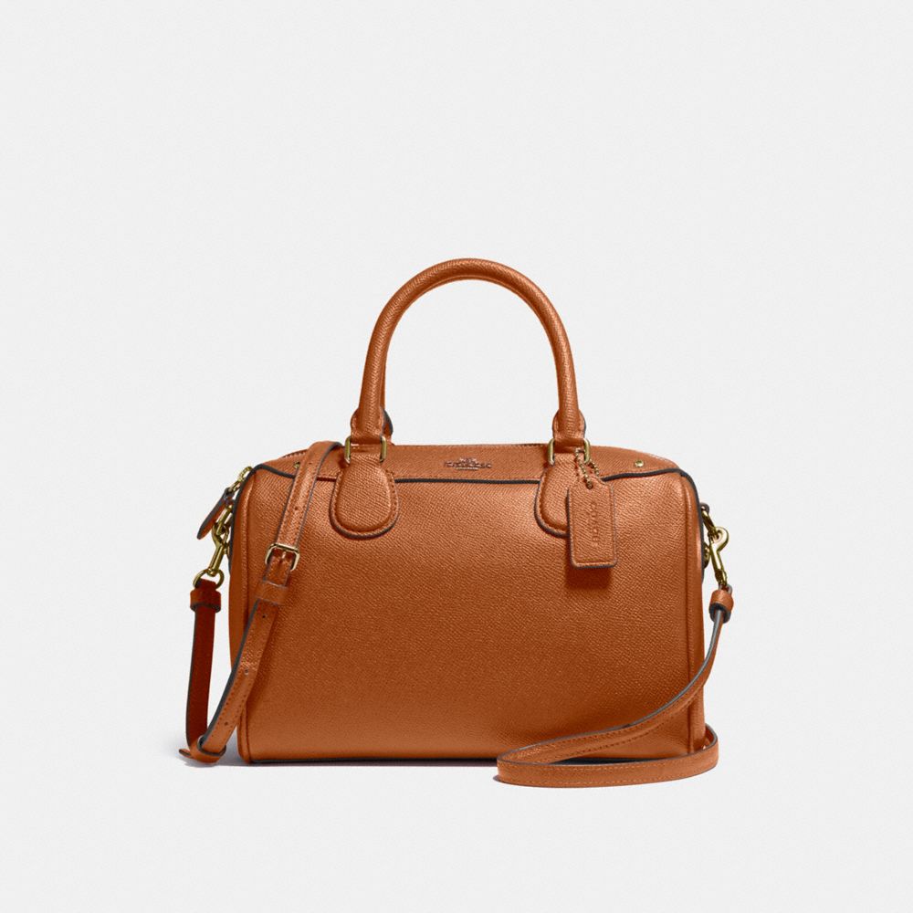 MINI BENNETT SATCHEL IN CROSSGRAIN LEATHER - COACH f57521 - IMITATION GOLD/SADDLE