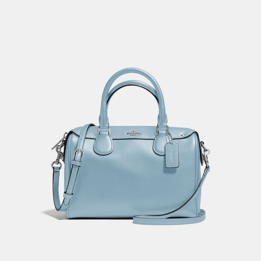 MINI BENNETT SATCHEL IN CROSSGRAIN LEATHER - COACH f57521 -  SILVER/CORNFLOWER