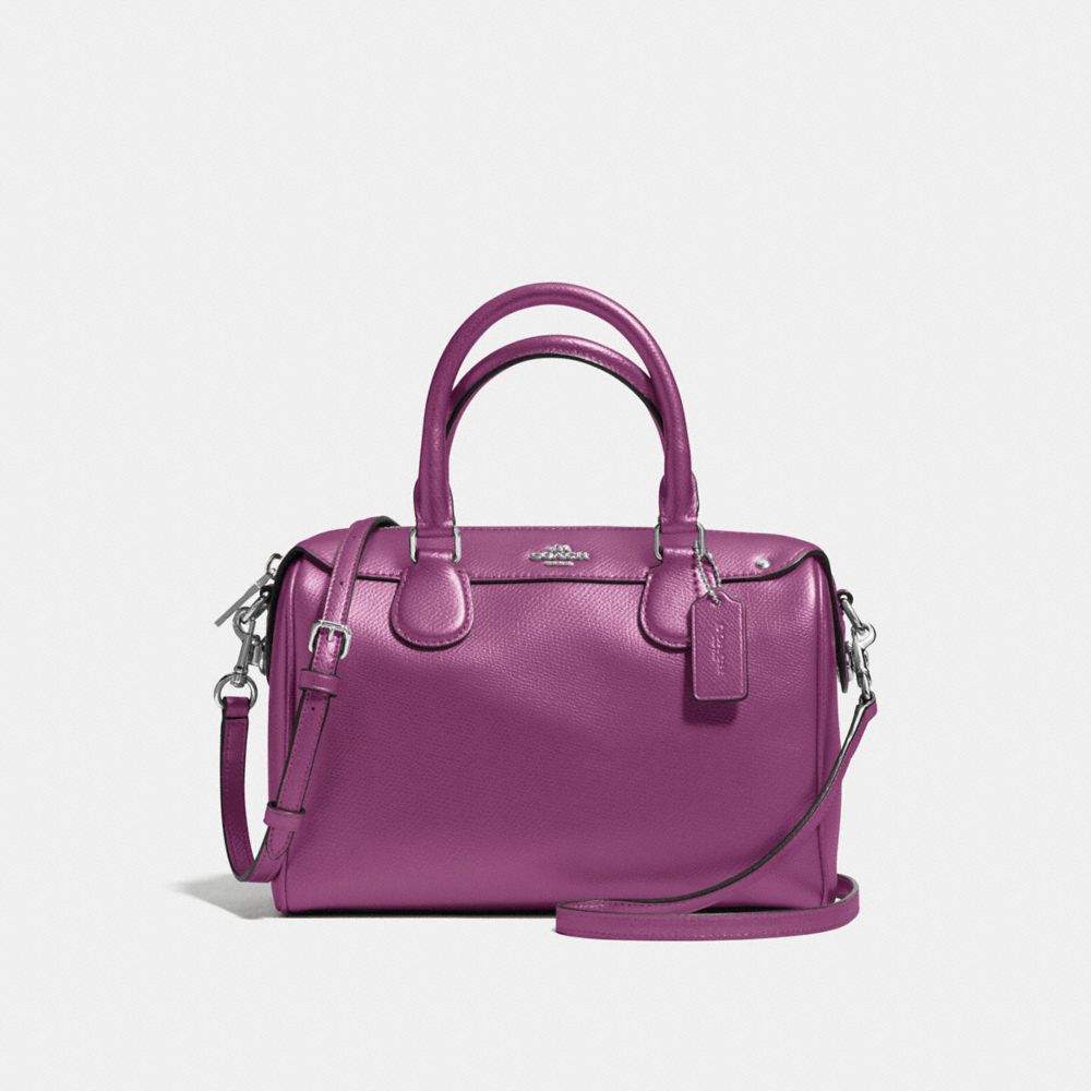 MINI BENNETT SATCHEL IN CROSSGRAIN LEATHER - COACH f57521 -  SILVER/MAUVE