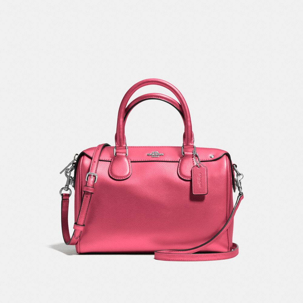 COACH MINI BENNETT SATCHEL IN CROSSGRAIN LEATHER - SILVER/STRAWBERRY - F57521