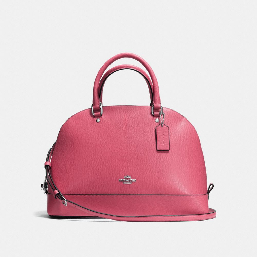 SIERRA SATCHEL IN CROSSGRAIN LEATHER - COACH f57524 -  SILVER/STRAWBERRY