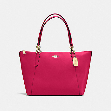 COACH AVA TOTE IN CROSSGRAIN LEATHER - IMITATION GOLD/BRIGHT PINK - f57526
