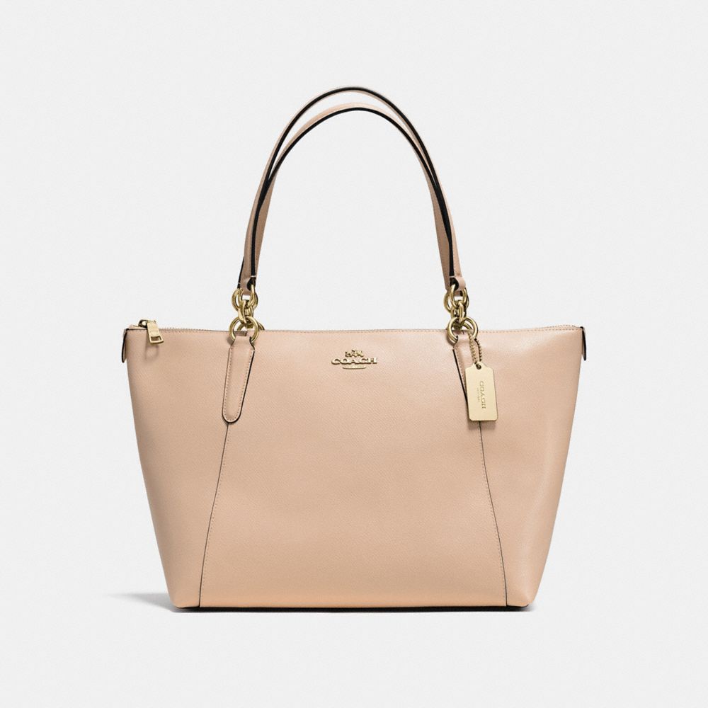AVA TOTE IN CROSSGRAIN LEATHER - COACH f57526 - IMITATION  GOLD/BEECHWOOD