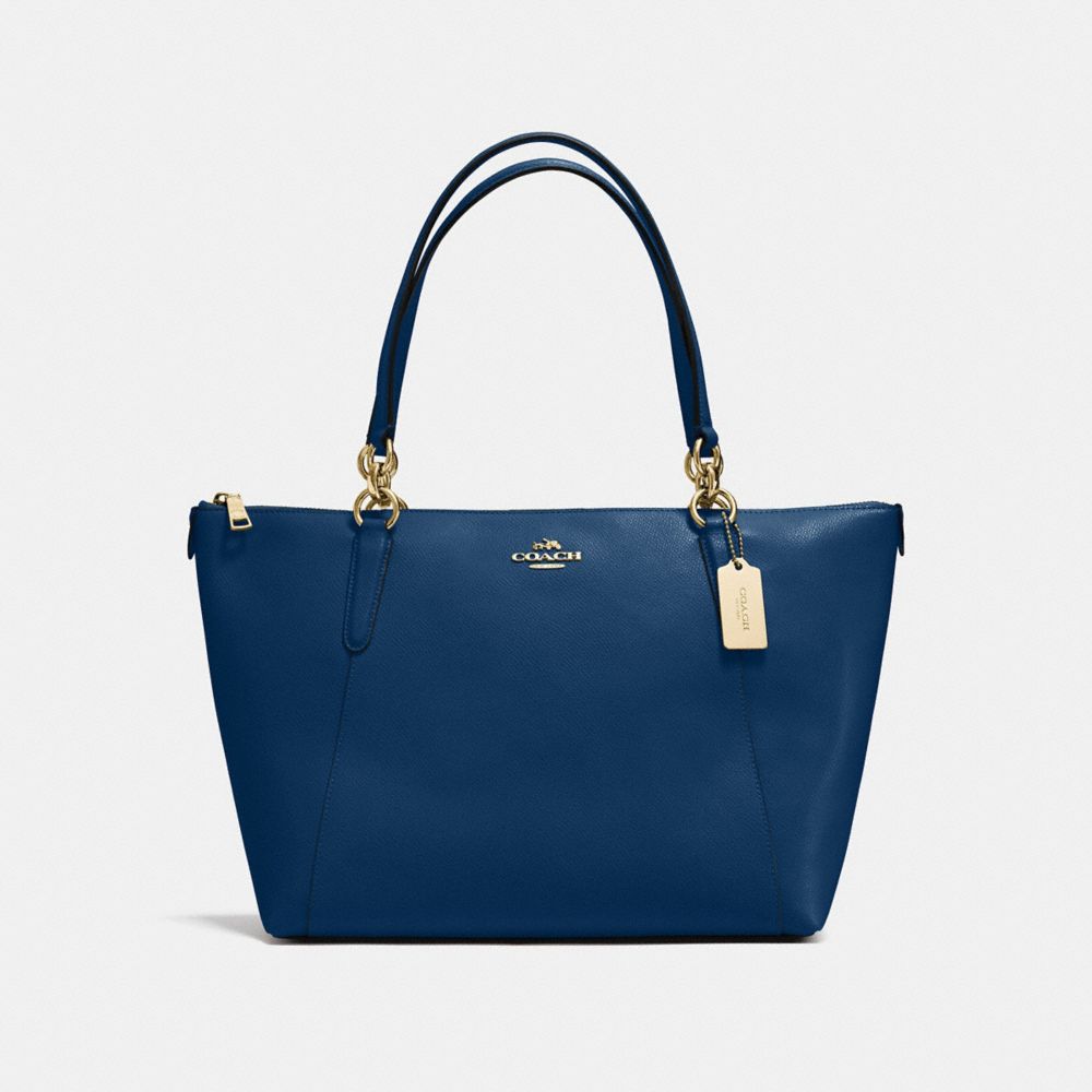 COACH AVA TOTE IN CROSSGRAIN LEATHER - IMITATION GOLD/MARINA - F57526