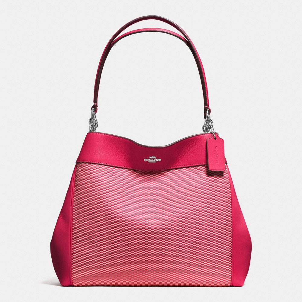 LEXY SHOULDER BAG IN LEGACY JACQUARD - COACH f57540 - SILVER/MILK BRIGHT PINK