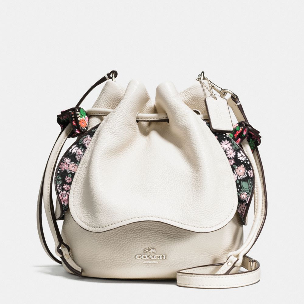 PETAL BAG IN PEBBLE LEATHER - COACH f57543 - SILVER/CHALK