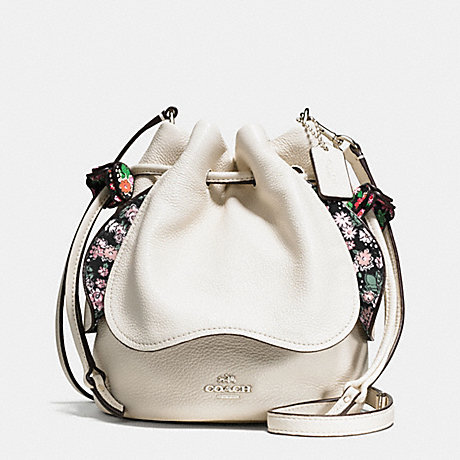 COACH PETAL BAG IN PEBBLE LEATHER - SILVER/CHALK - f57543