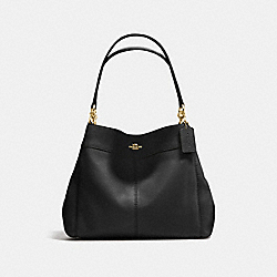COACH LEXY SHOULDER BAG IN PEBBLE LEATHER - IMITATION GOLD/BLACK - F57545